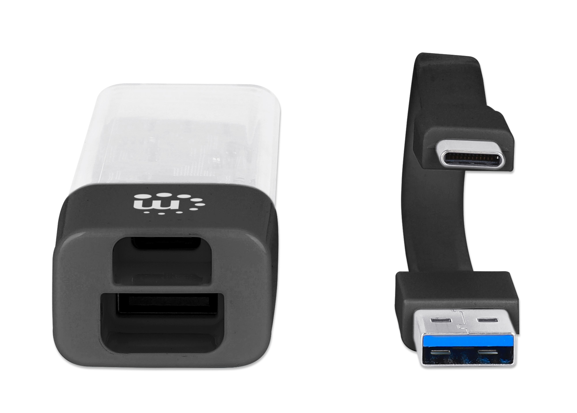 Hub Combo USB 3.0 USB-C™ e USB-A 4 Porte Nero Trasparente MANHATTAN - immagine 7
