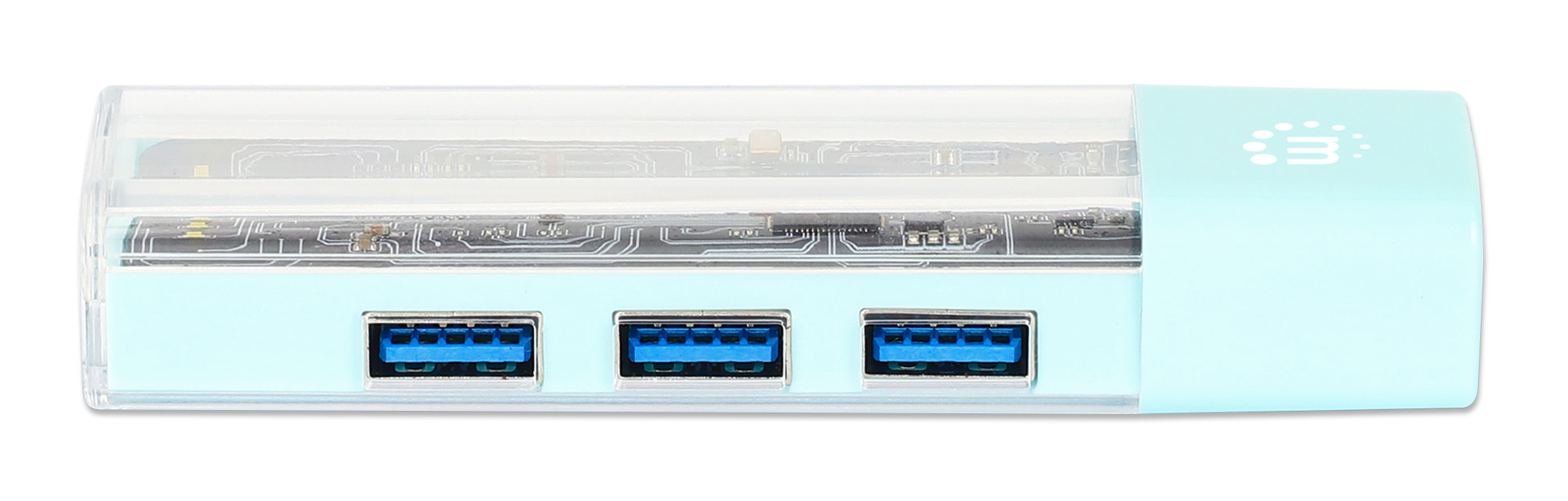 Hub Combo USB 3.0 USB-C™ e USB-A 4 Porte Verde Trasparente MANHATTAN - immagine 7