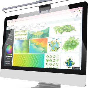 Barra Luminosa per Monitor 66 LED Luce di Lettura USB-C&trade; con Regolazione Temperatura Colore e Dimmer TECHLY