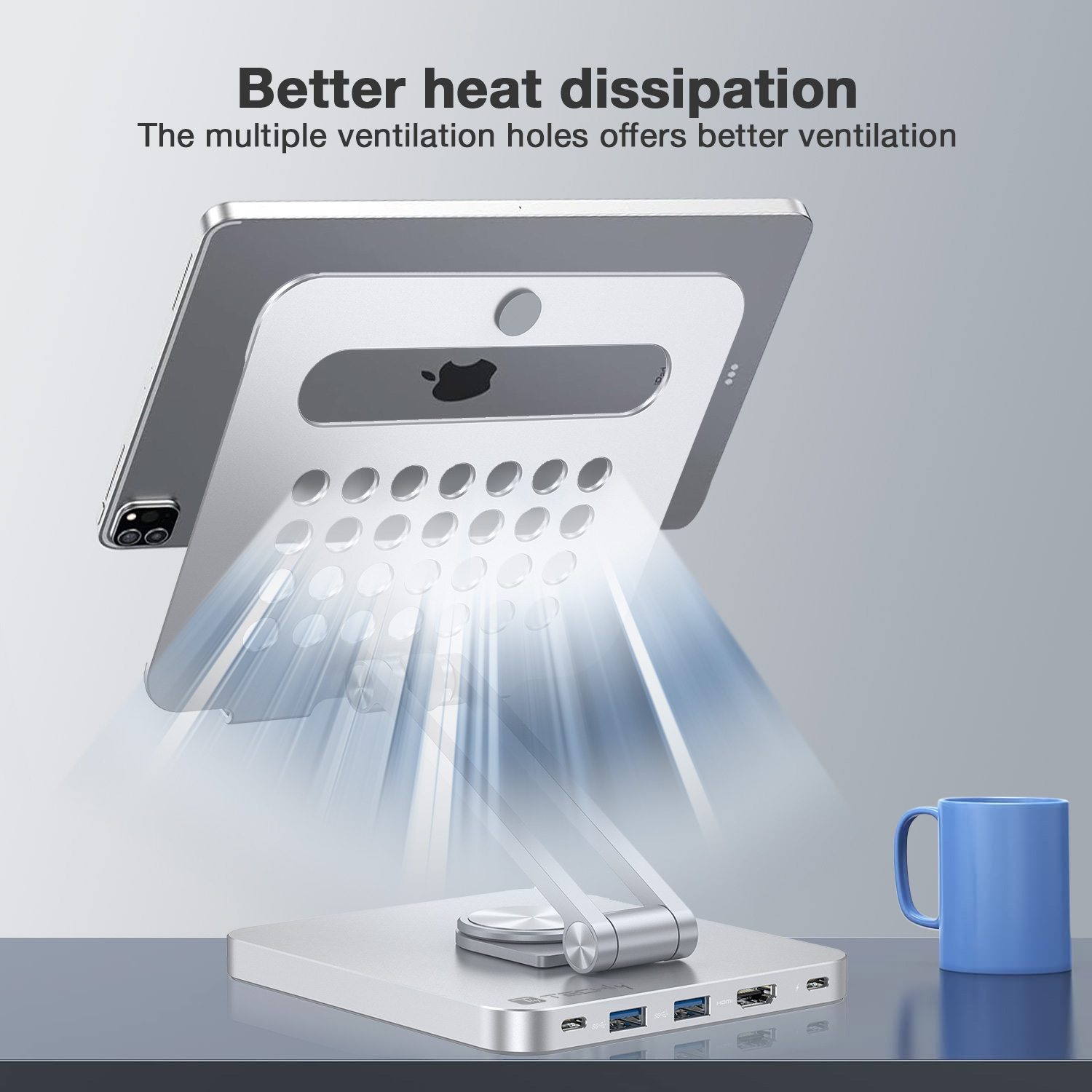 Supporto per Tablet Hub Docking Station USB-C&trade; 8 in 1 TECHLY - immagine 7
