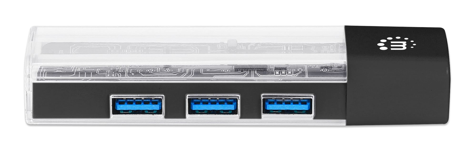 Hub Combo USB 3.0 USB-C™ e USB-A 4 Porte Nero Trasparente MANHATTAN - immagine 8