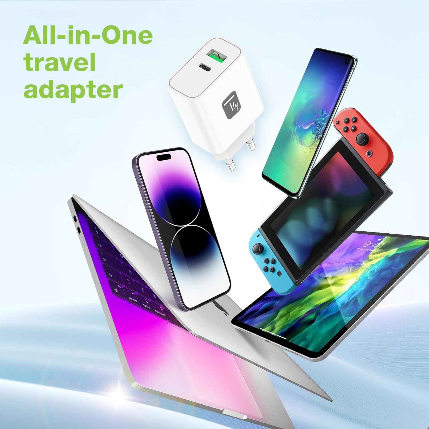 Caricatore Alimentatore USB-C™ 30W e USB-A QC3.0 da Muro TECHLY - immagine 8