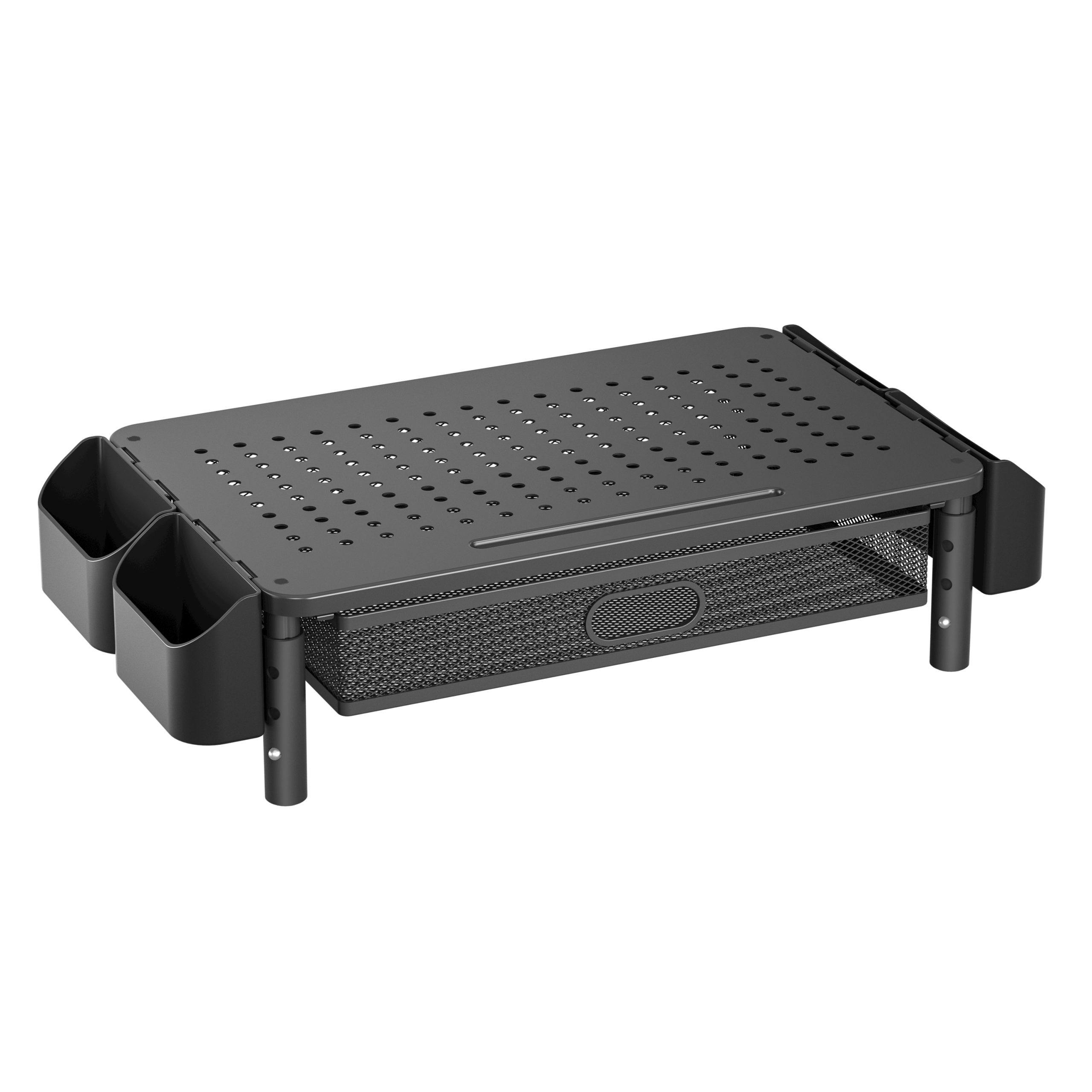 Supporto per Monitor Ergonomico Regolabile a 3 Altezze con Cassetto e Portaoggetti TECHLY - immagine 7