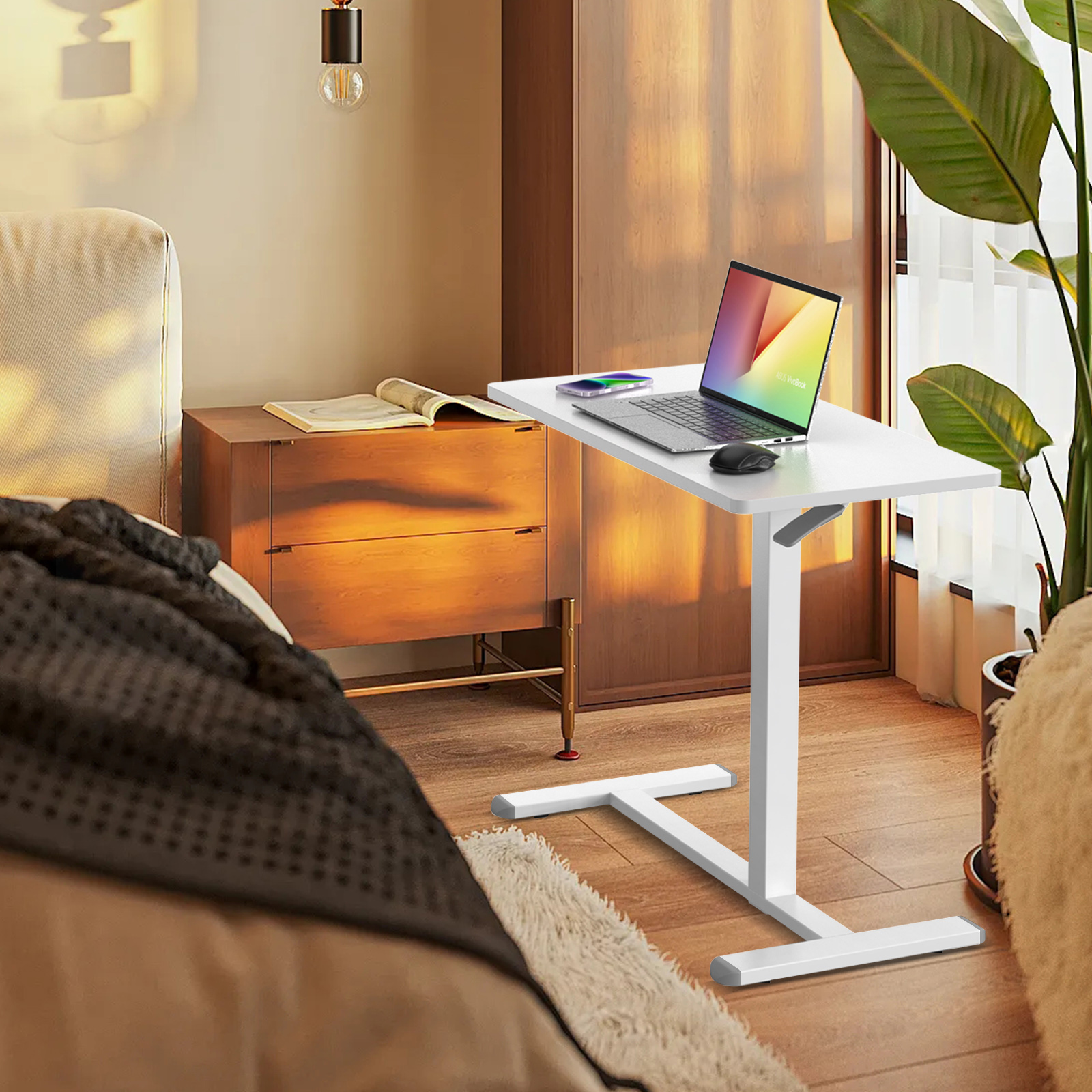 Sit-Stand Scrivania Compatta Postazione di Lavoro con Altezza Regolabile TECHLY - immagine 7