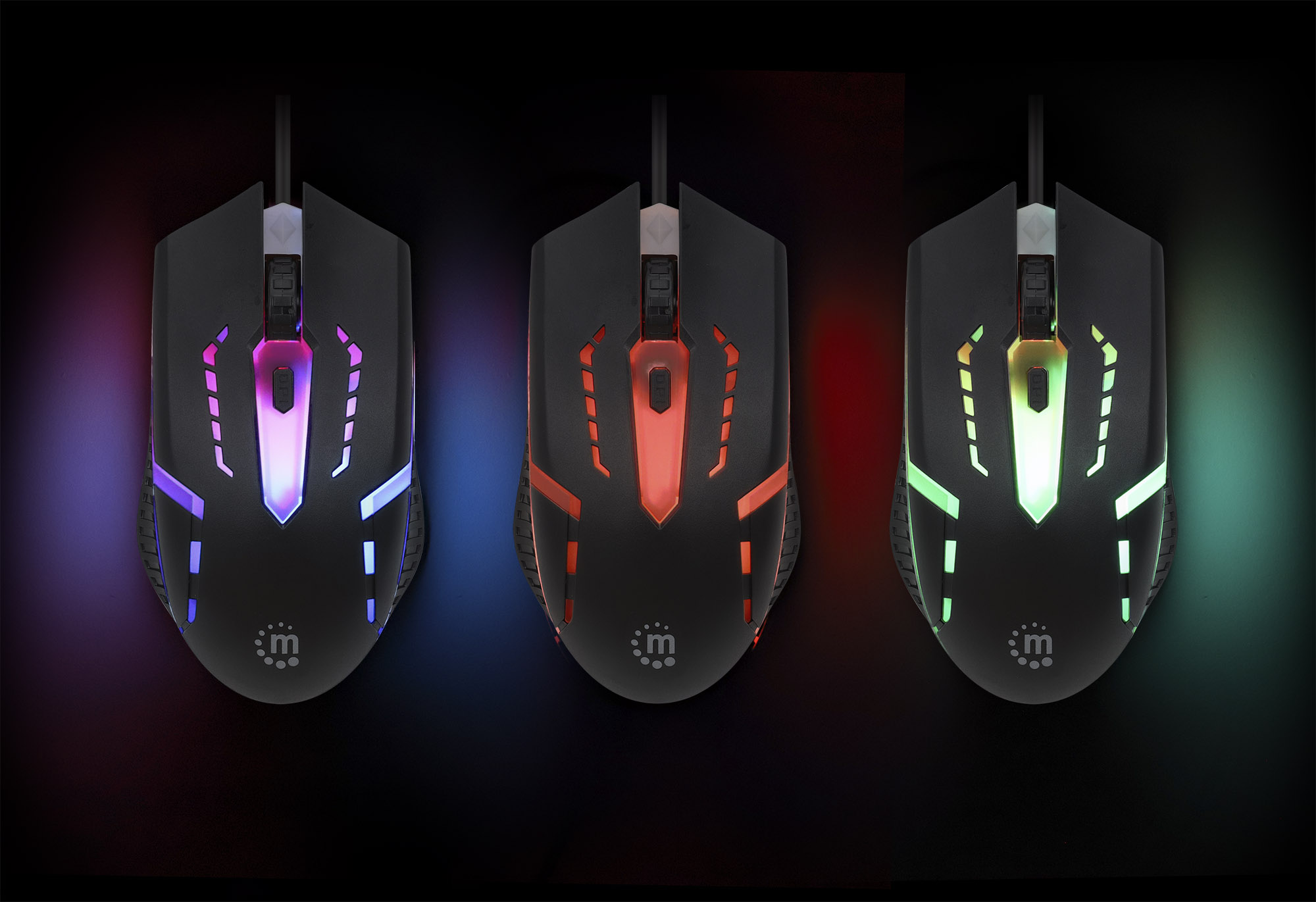 Mouse Ottico Gaming USB 1500dpi Retroilluminazione LED RGB MANHATTAN - immagine 8