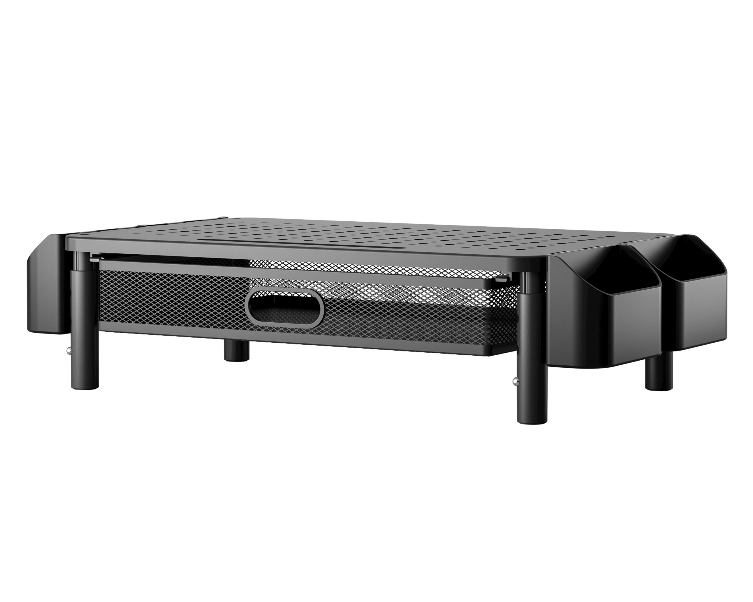 Supporto per Monitor Ergonomico Regolabile a 3 Altezze con Cassetto e Portaoggetti TECHLY - immagine 8