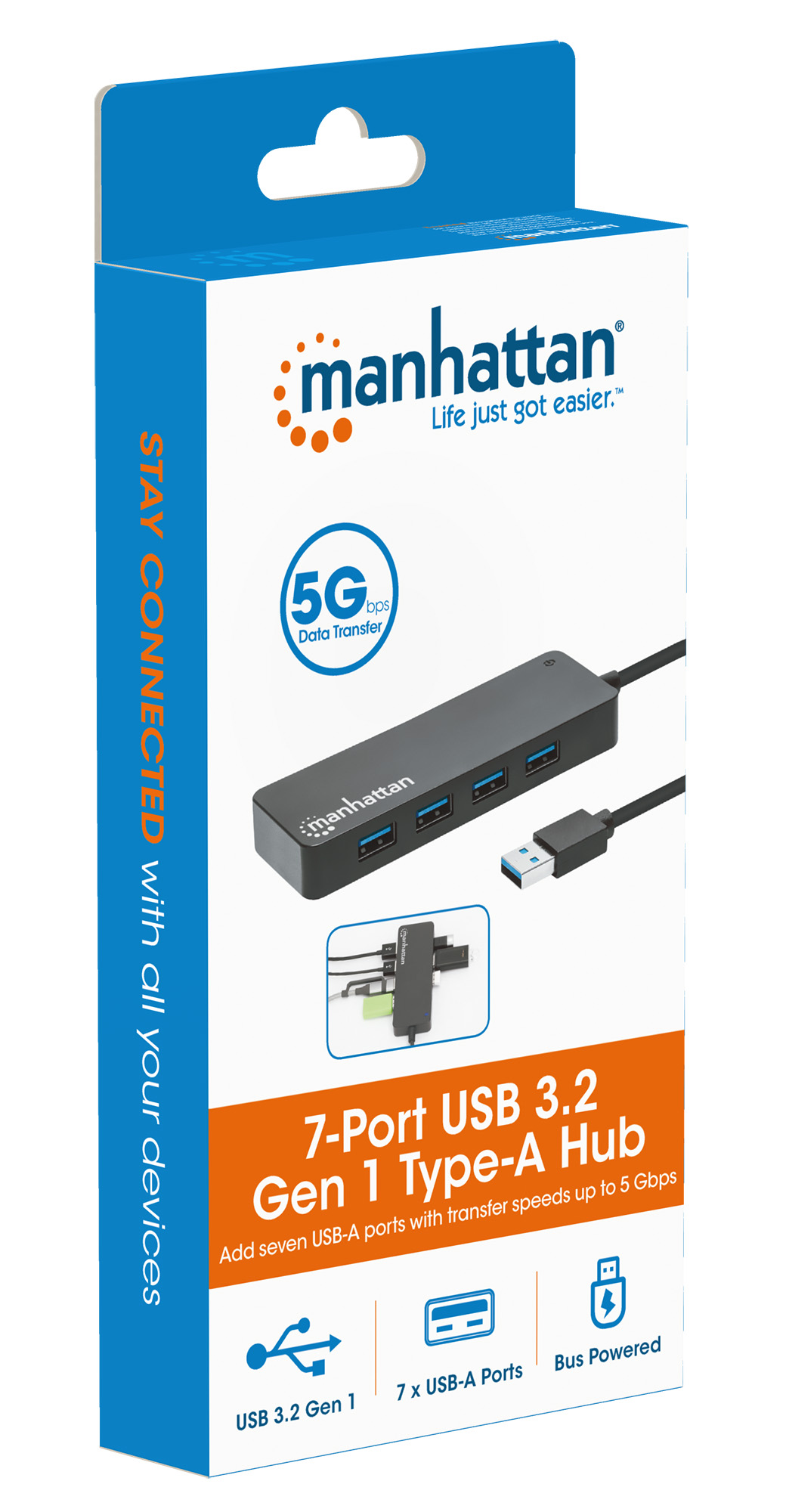 Hub USB-A 3.2 Gen1 7 Porte USB-A MANHATTAN - immagine 9