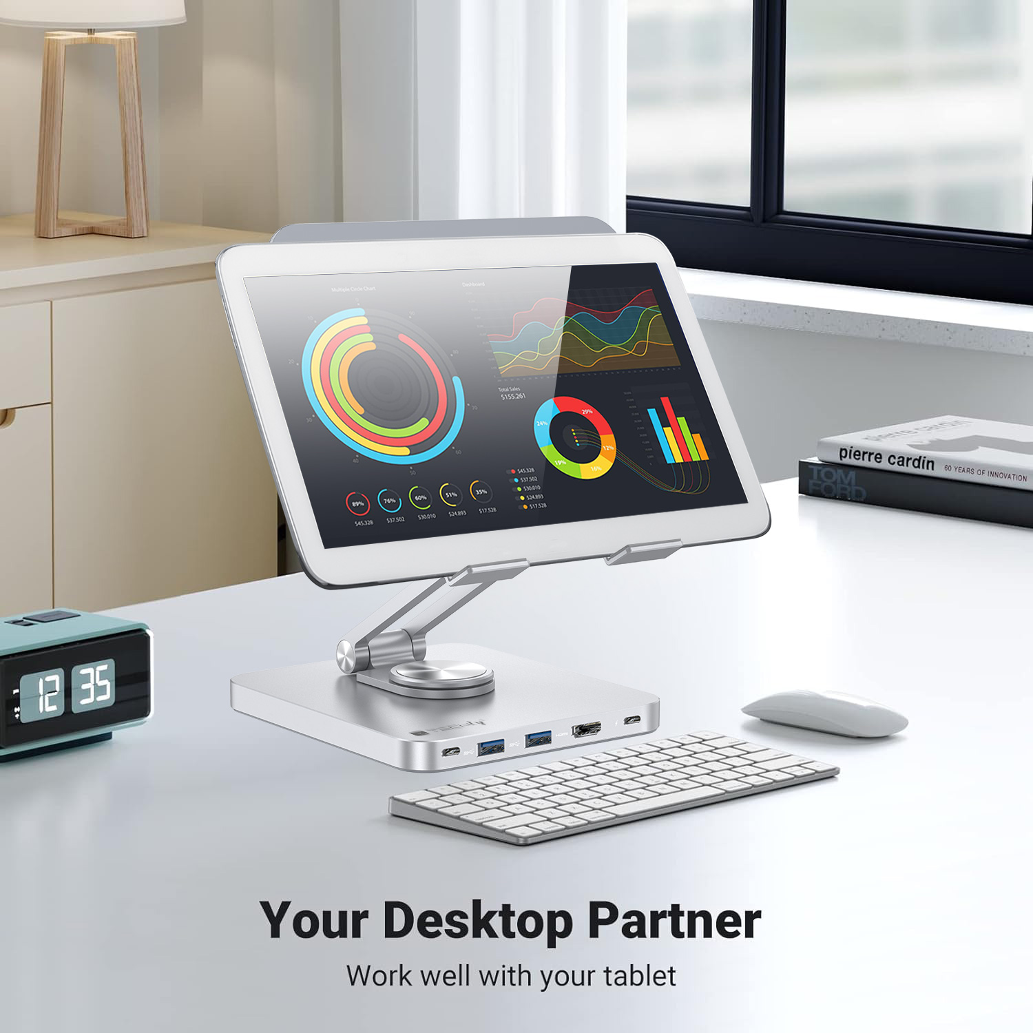 Supporto per Tablet Hub Docking Station USB-C&trade; 8 in 1 TECHLY - immagine 9
