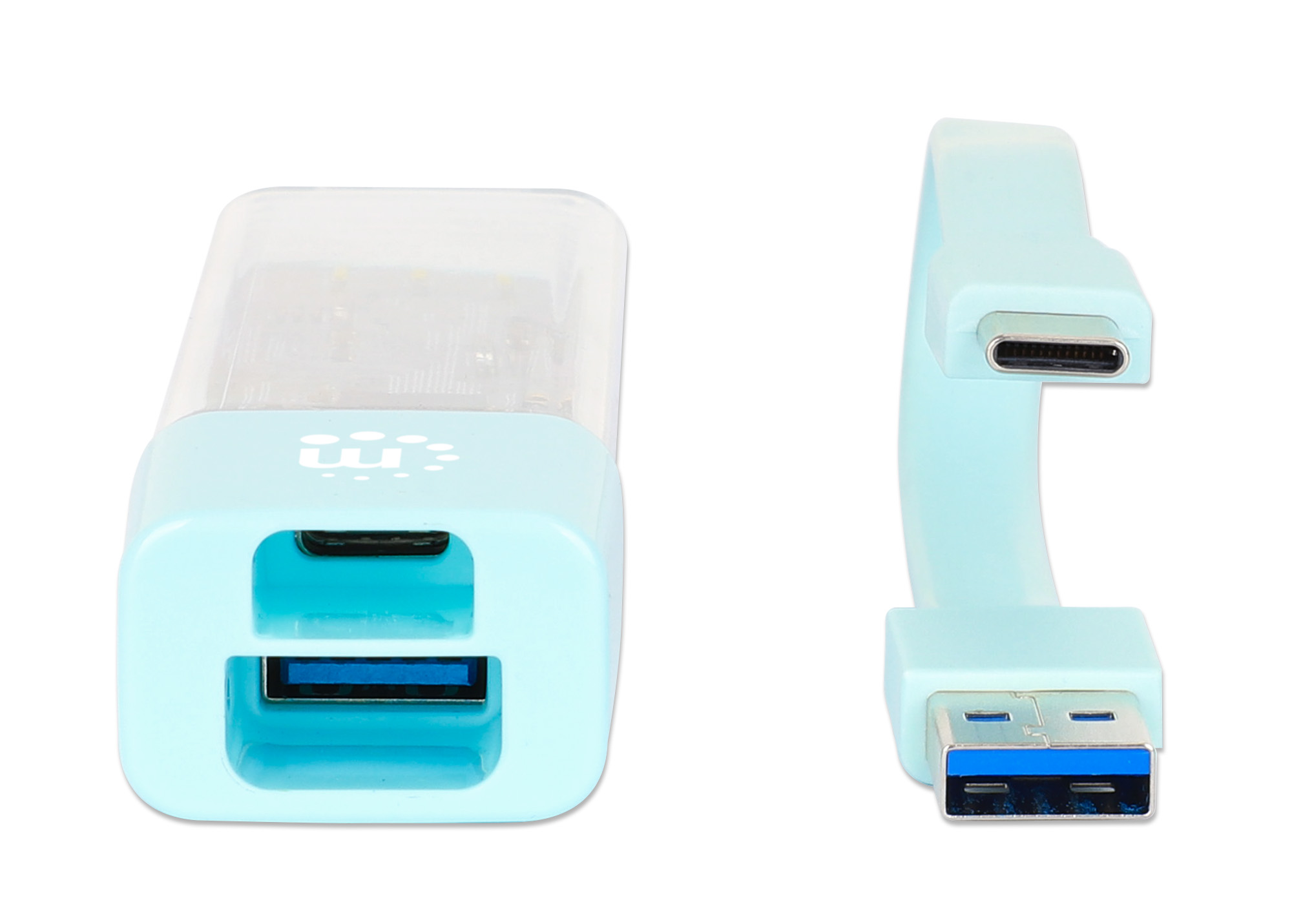 Hub Combo USB 3.0 USB-C™ e USB-A 4 Porte Verde Trasparente MANHATTAN - immagine 10