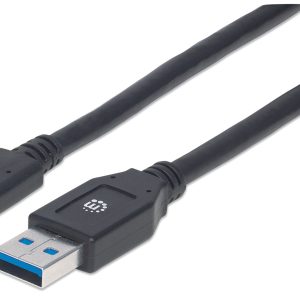 Cavo USB 3.2 Gen1 tipo A Maschio / USB-C™ Maschio 3m Nero MANHATTAN