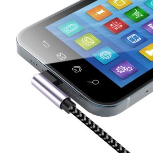Cavo USB A Maschio 2.0 / USB-C™ Maschio Angolato 3A 1 m Alluminio TECHLY