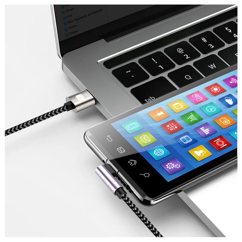 Cavo USB A Maschio 2.0 / USB-C™ Maschio Angolato 3A 0,5 m Alluminio TECHLY - immagine 3