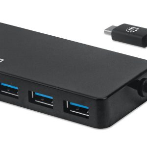 Hub USB-C&trade; 3.2 Gen 1 a 3 porte con Lettore Schede MANHATTAN