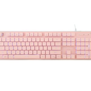 Tastiera Gaming USB 104 Tasti con Retroilluminazione LED Rosa WHITE SHARK