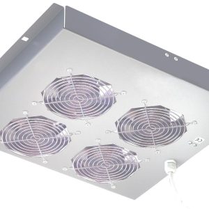 Gruppo di 4 Ventole a Soffitto Senza Termostato per Rack 19'' Grigio INTELLINET