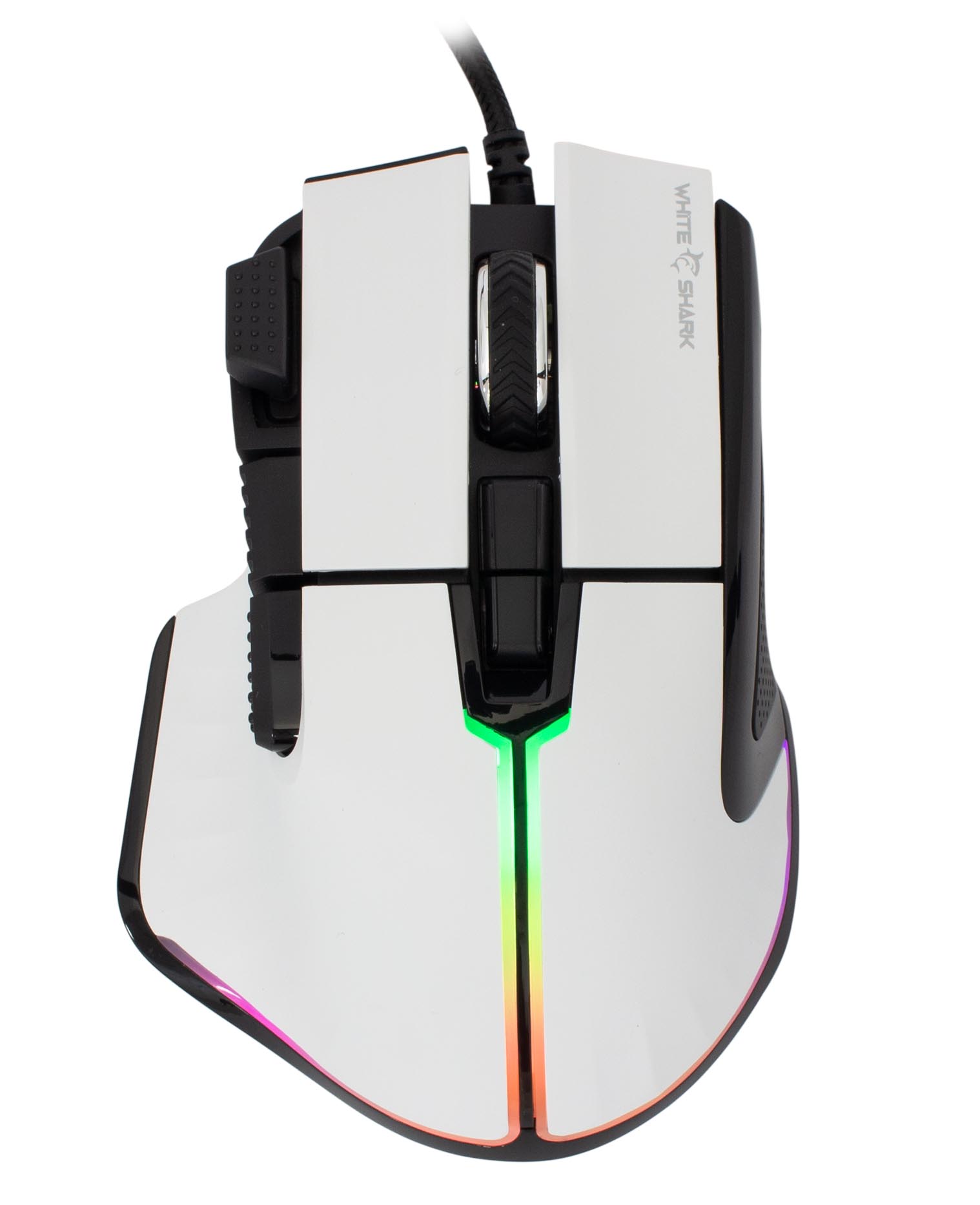 Mouse Gaming RGB USB 12000 dpi 9 Tasti Bianco Marrok WHITE SHARK - immagine 2