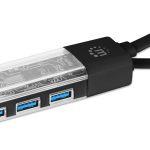 Hub Combo USB 3.0 USB-C&trade; e USB-A 4 Porte Nero Trasparente MANHATTAN
