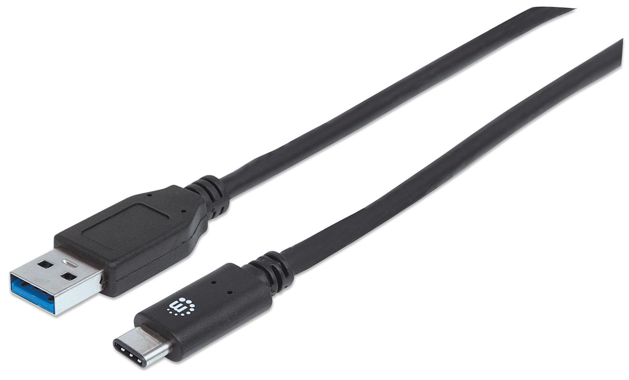Cavo USB 3.2 Gen2 A Maschio / USB-C™ Maschio 1m Nero MANHATTAN