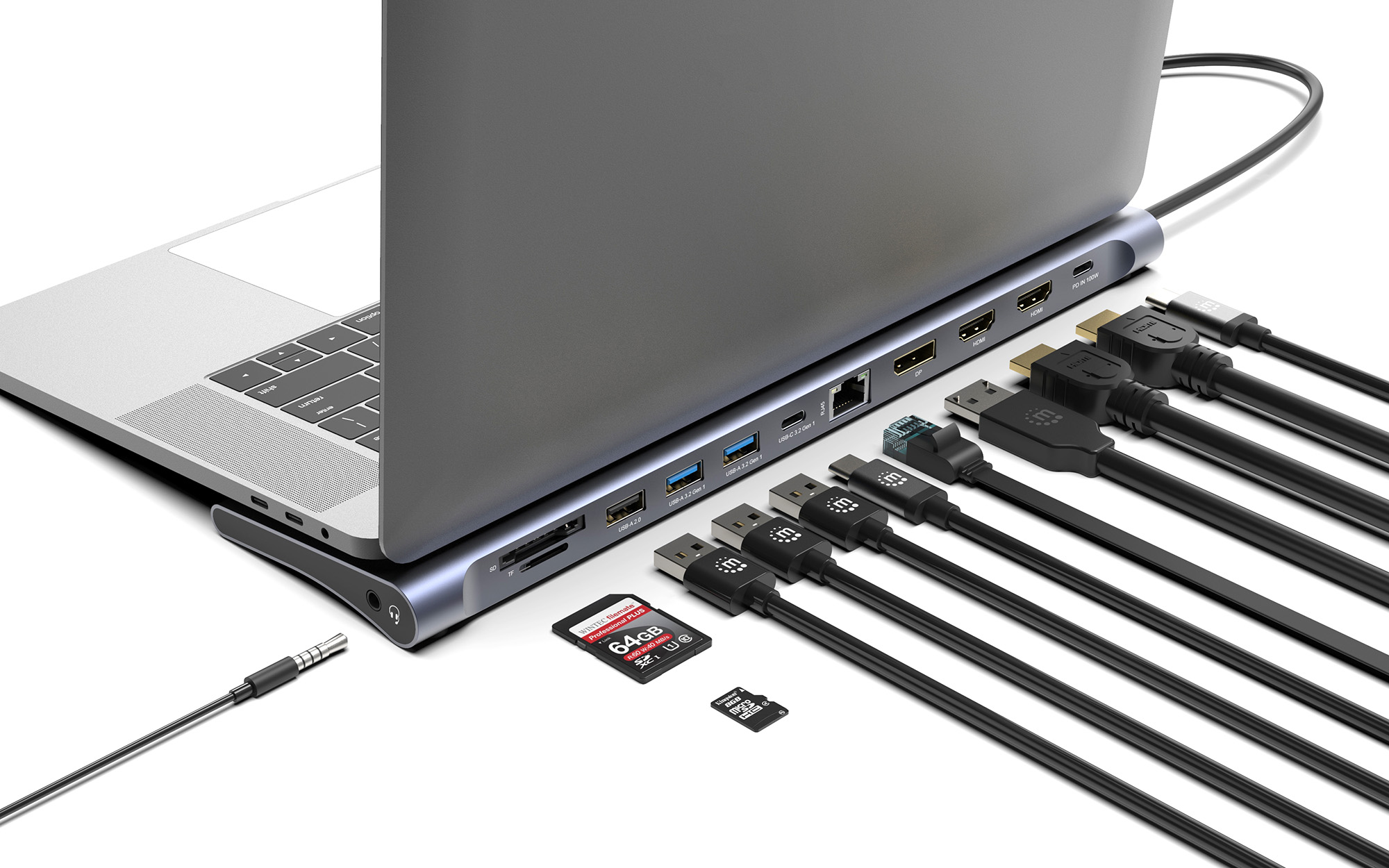 Docking Station USB-C™ 12-in-1 4K Triplo Monitor con MST MANHATTAN - immagine 2
