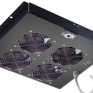 Gruppo di ventilazione a soffitto per Rack 19'' 4 Ventole Nero INTELLINET