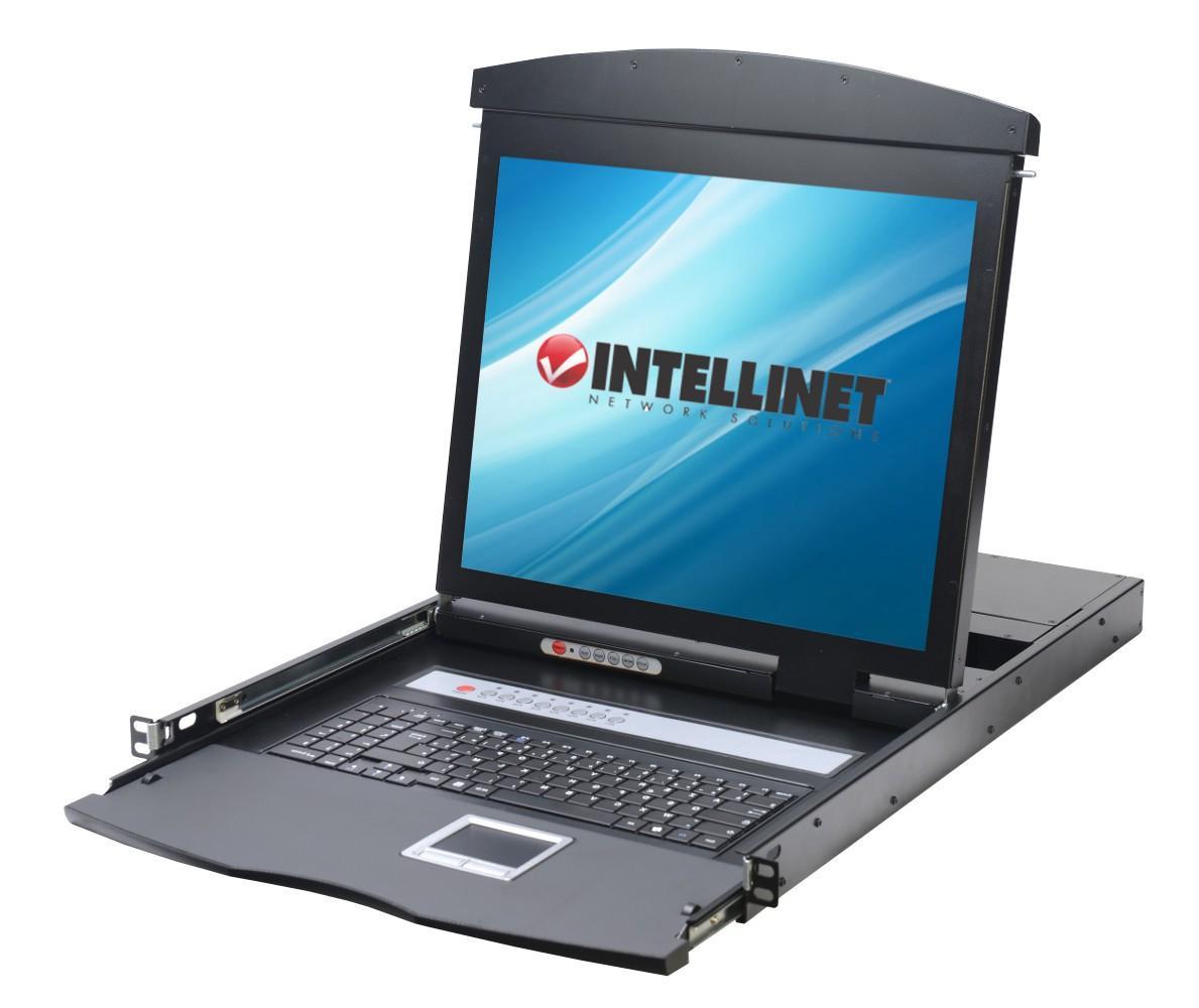 Console KVM USB/PS2 con LCD 17'' da Rack 19'' Dual Rail INTELLINET