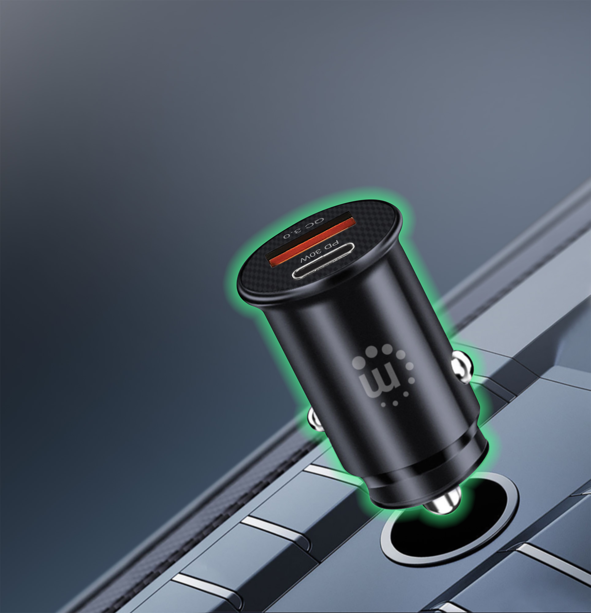 Mini Caricabatteria da Auto con Alimentazione a 2 porte - 25 W MANHATTAN - immagine 7