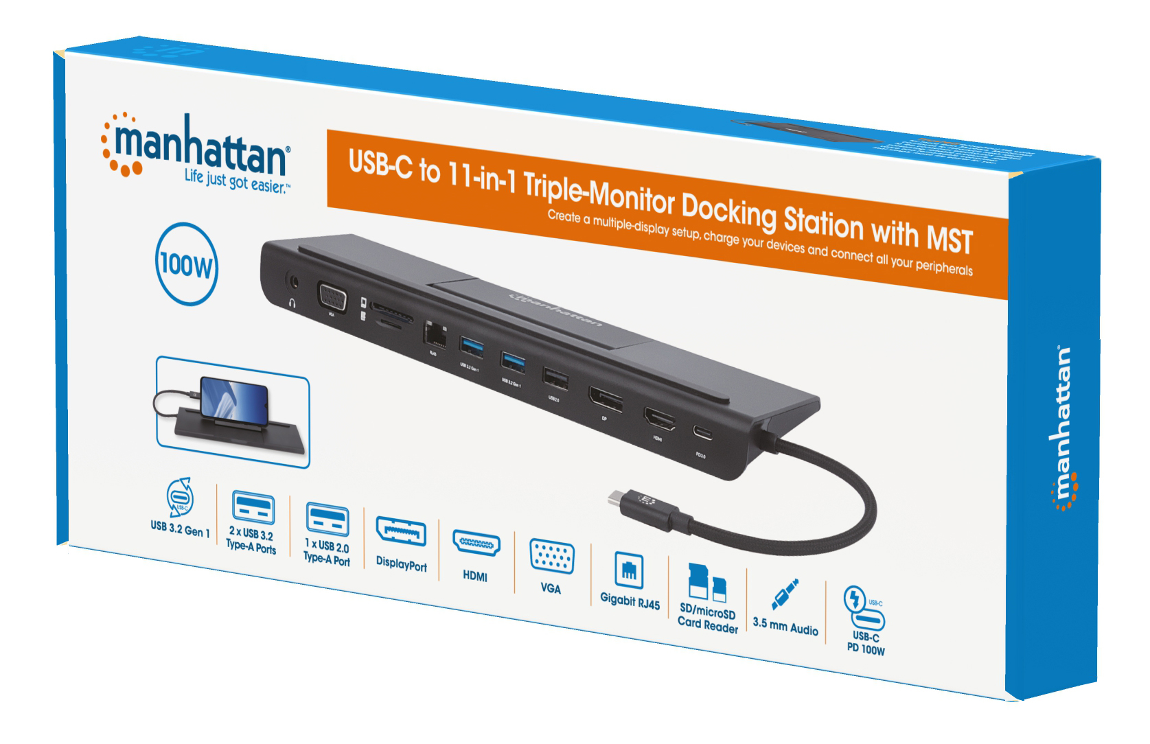 Docking Station USB-C™ 11-in-1 Triplo monitor con MST MANHATTAN - immagine 2