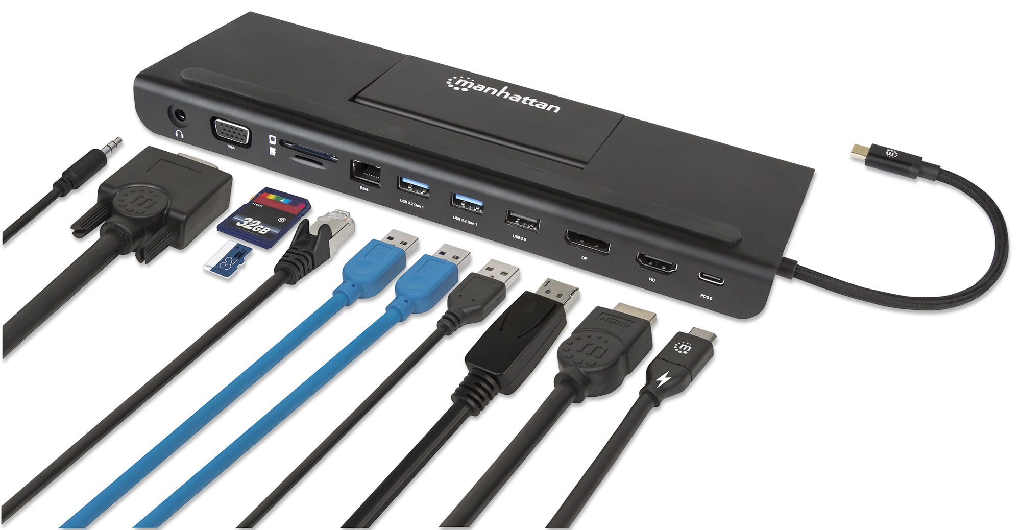 Docking Station USB-C™ 11-in-1 Triplo monitor con MST MANHATTAN