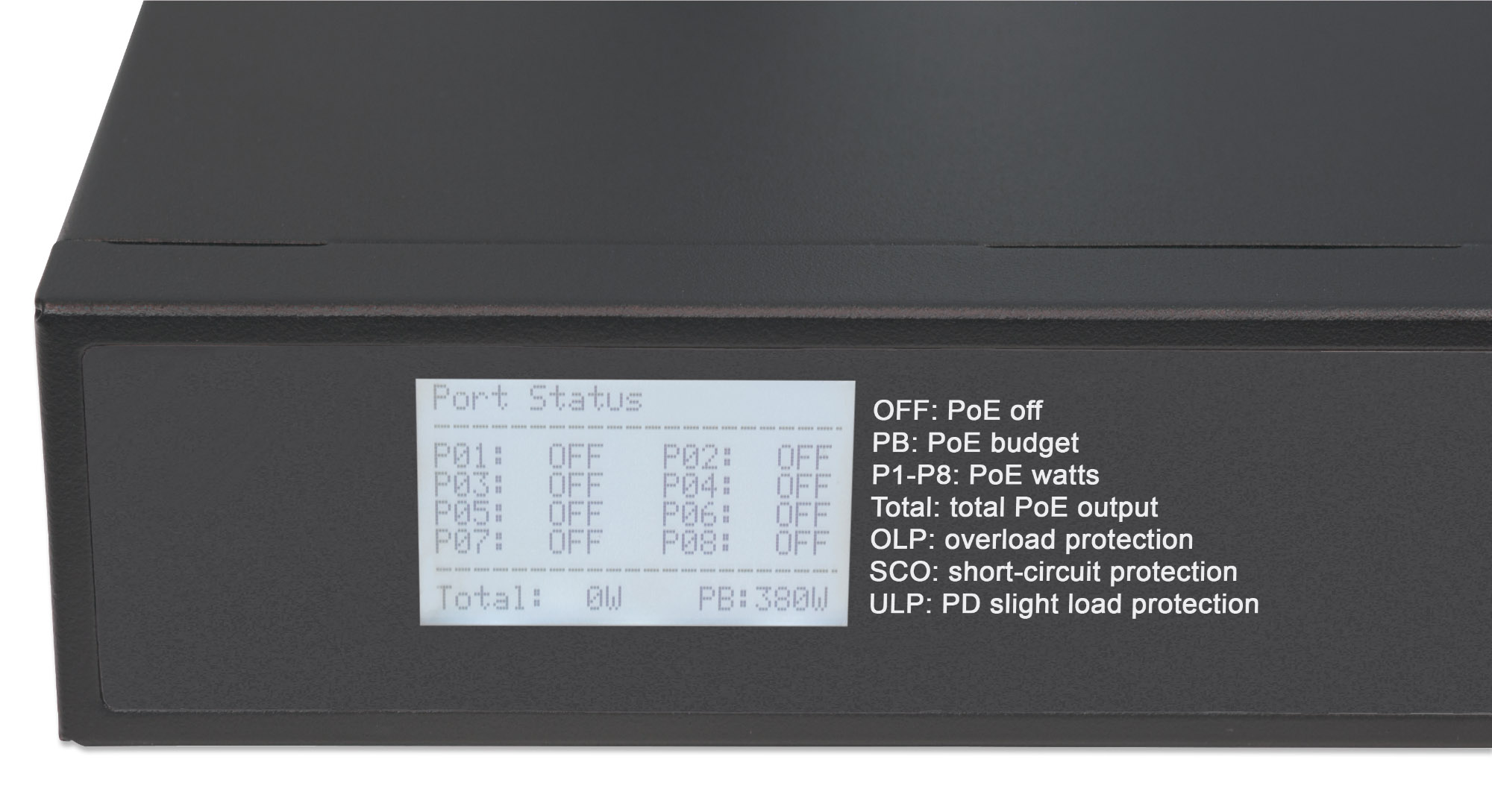 Gigabit Ethernet Switch 8 porte Ultra PoE con 4 porte Uplink e schermo LCD INTELLINET - immagine 5