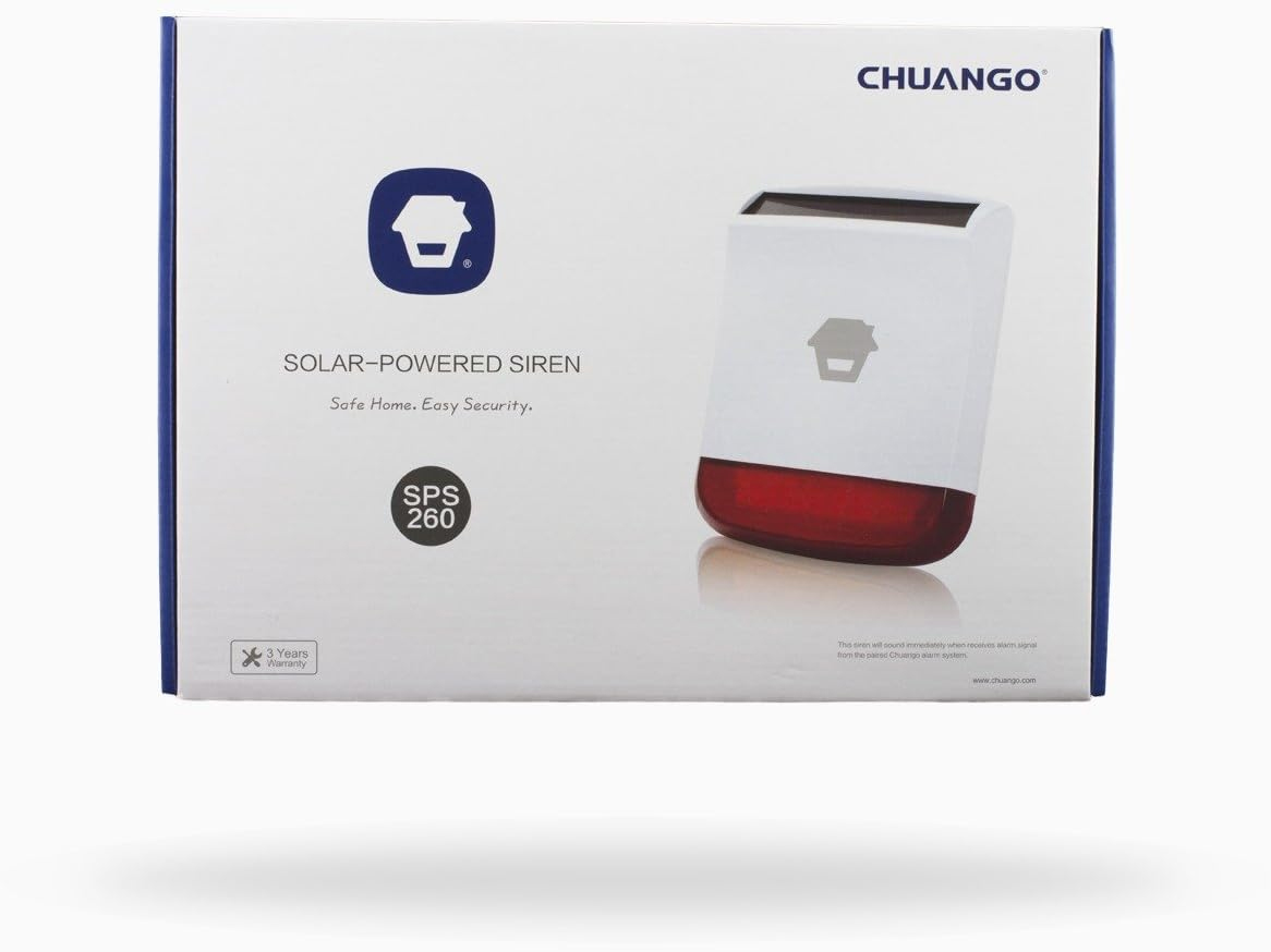 Sirena wireless con lampeggiante 110dB per antifurto con ricarica solare CHUANGO
