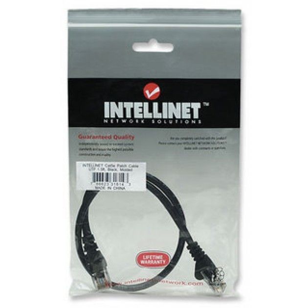 Cavo di rete Patch in rame Cat. 6A Nero SFTP 5 mt INTELLINET - immagine 2