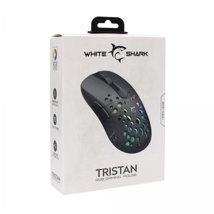Mouse Ottico Gaming Tristan RGB 12000 dpi 7D Nero WHITE SHARK - immagine 2