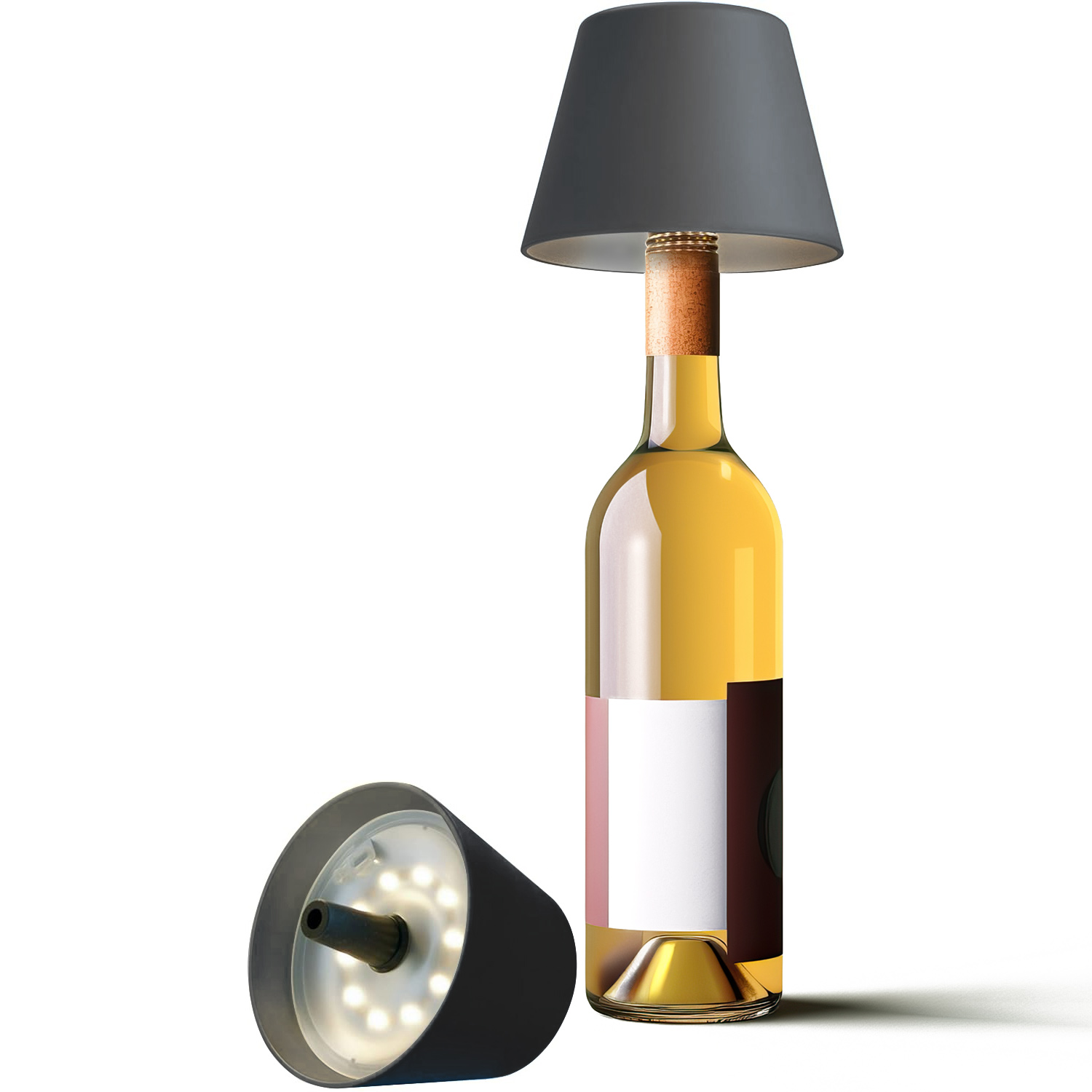 Lampada LED Paralume per Bottiglie Dimmerabile Batteria Ricaricabile Alimentazione USB-C™ TECHLY