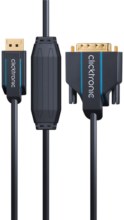 Cavo Monitor DisplayPort Maschio a DVI-D Maschio 2 m Blu CLICKTRONIC - immagine 3