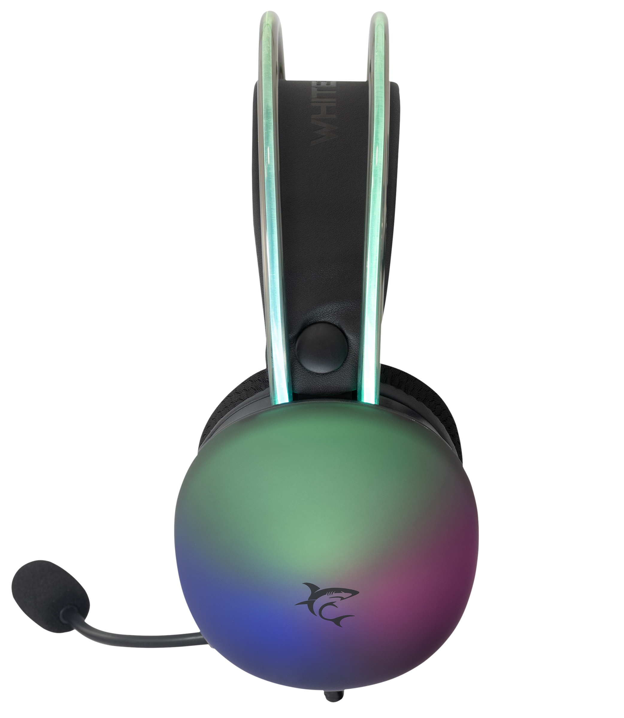 Cuffia Gaming Stereo con Microfono e Illuminazione RGB su Cuffie e Archetto Nero FIREFLY WHITE SHARK - immagine 3