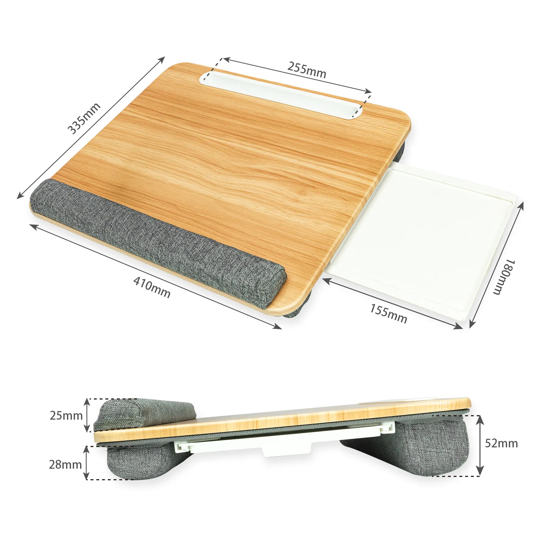 Scrivania Portatile per Laptop Supporto Bambù con Base Imbottita e Stand per Tablet TECHLY - immagine 3