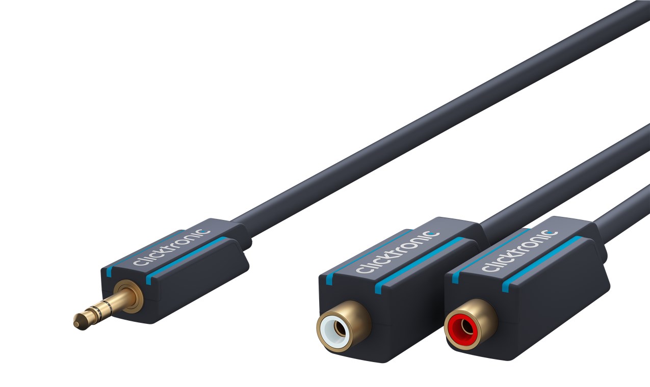 Cavo Audio Stereo 2 RCA F a Jack 3.5 mm M 0,10 m Alta Qualit&agrave; CLICKTRONIC