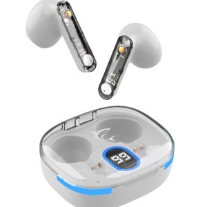 Auricolari Wireless Bluetooth v5.3 Custodia di Ricarica con Display Bianco WHITE SHARK