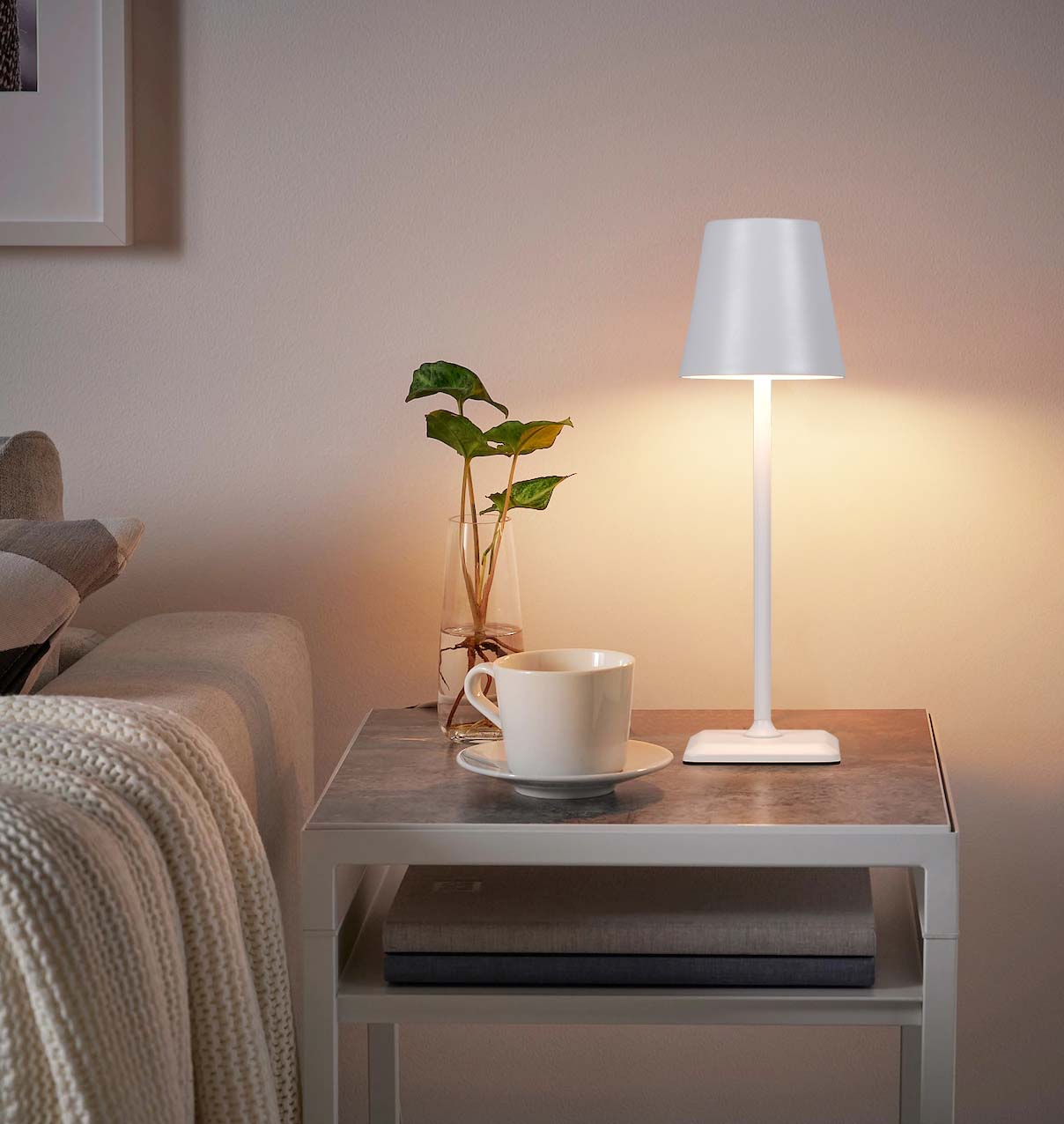 Lampada da Tavolo LED Senza Fili USB-C™ Dimmerabile in Metallo Bianco TECHLY - immagine 5