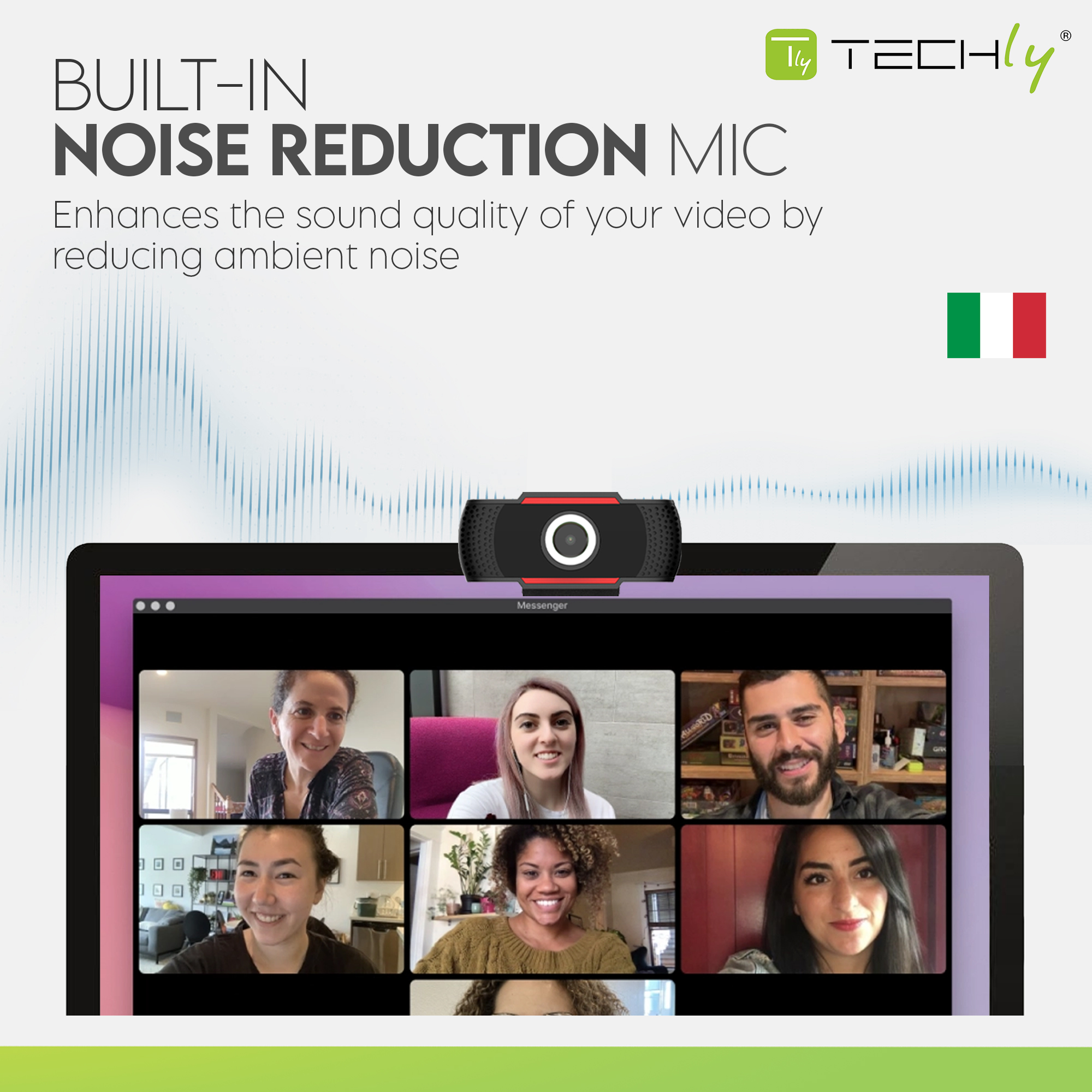 Webcam USB full HD 1080p con Riduzione del Rumore e Auto Focus TECHLY - immagine 6