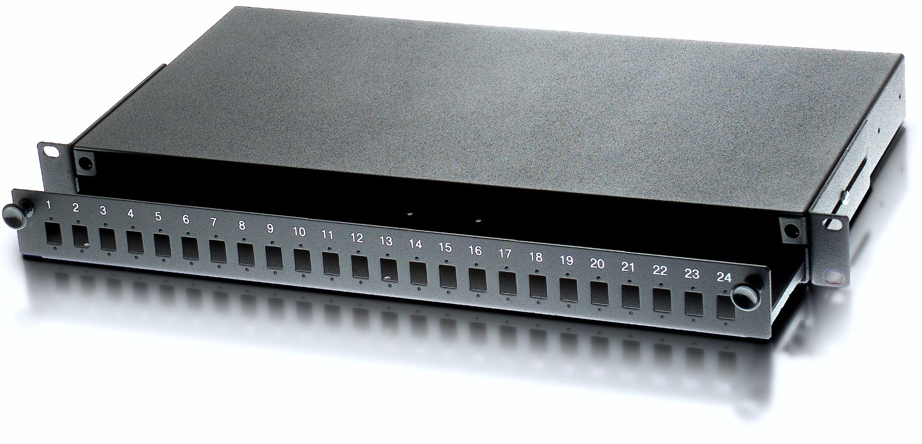 "Cassetto Rack 19'' Fibra Ottica Nero 24 porte LC Duplex/SC Simplex" INTELLINET