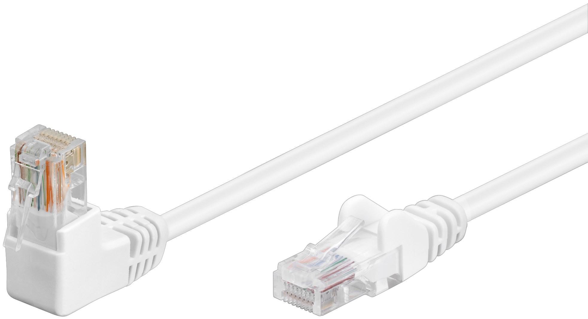 Cavo di rete Patch Connettore Angolato 90&deg; CCA Cat. 5e UTP 5m Bianco INTELLINET