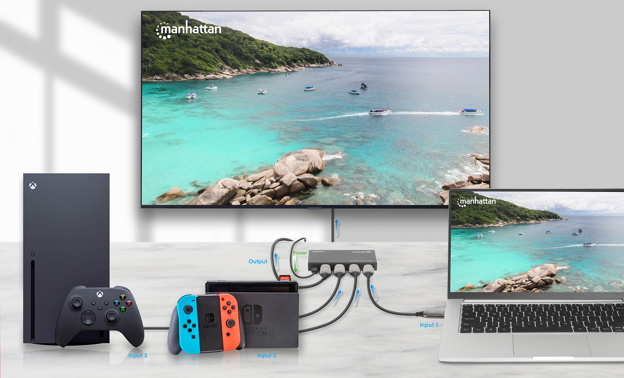Switch HDMI 4k60Hz 3-Port MANHATTAN - immagine 6