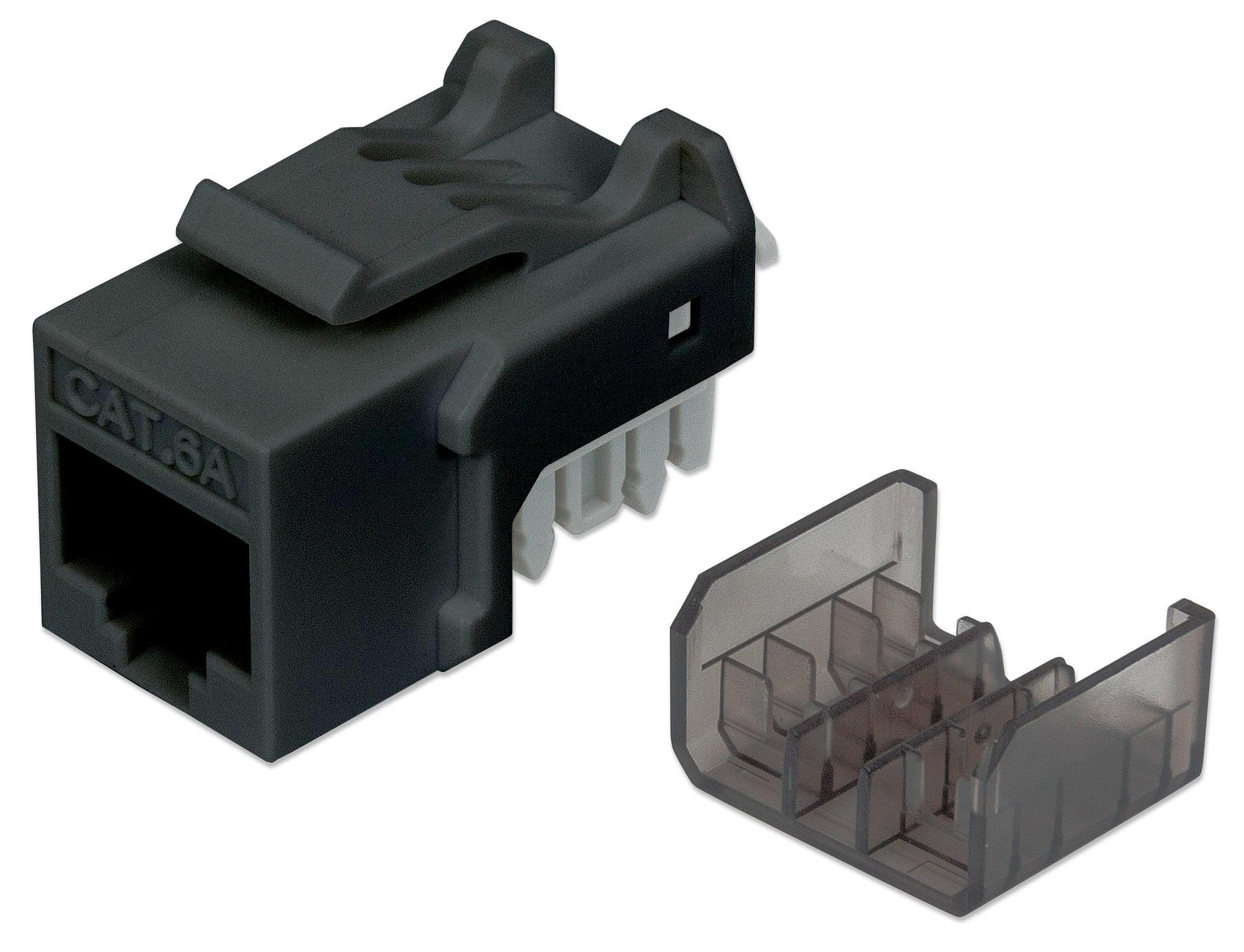 Frutto Keystone RJ45 Cat6A UTP 10 Gigabit Nero INTELLINET