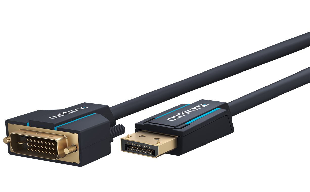Cavo Monitor DisplayPort Maschio a DVI-D Maschio 2 m Blu CLICKTRONIC - immagine 8