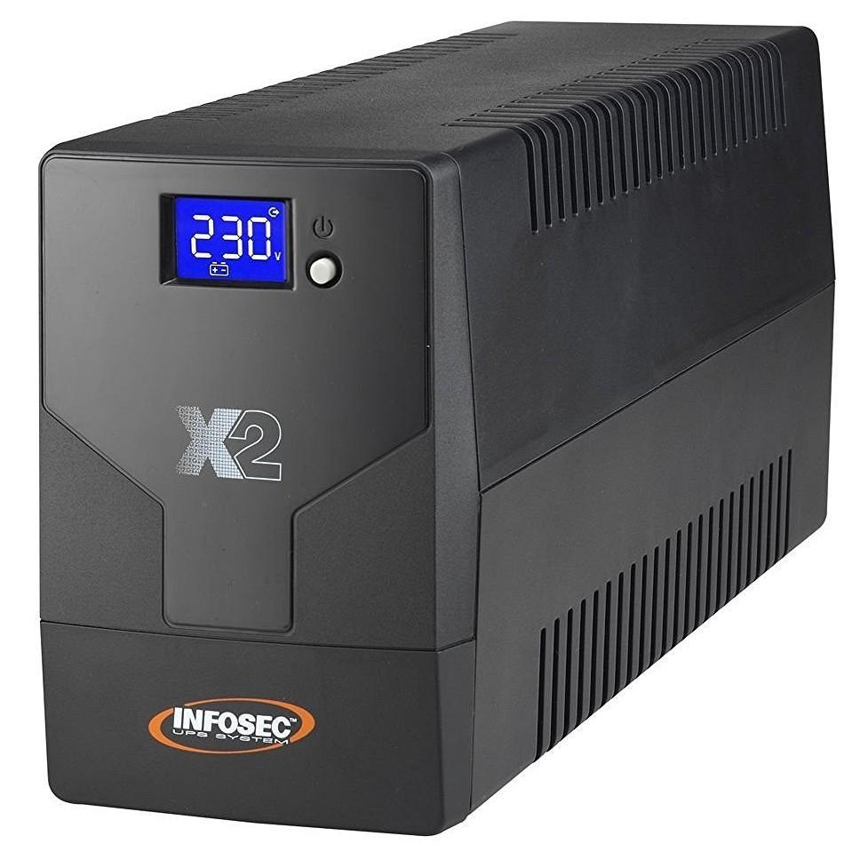 Gruppo di Continuit&agrave; UPS X2 500VA LCD con 2 Prese Schuko Nero INFOSEC
