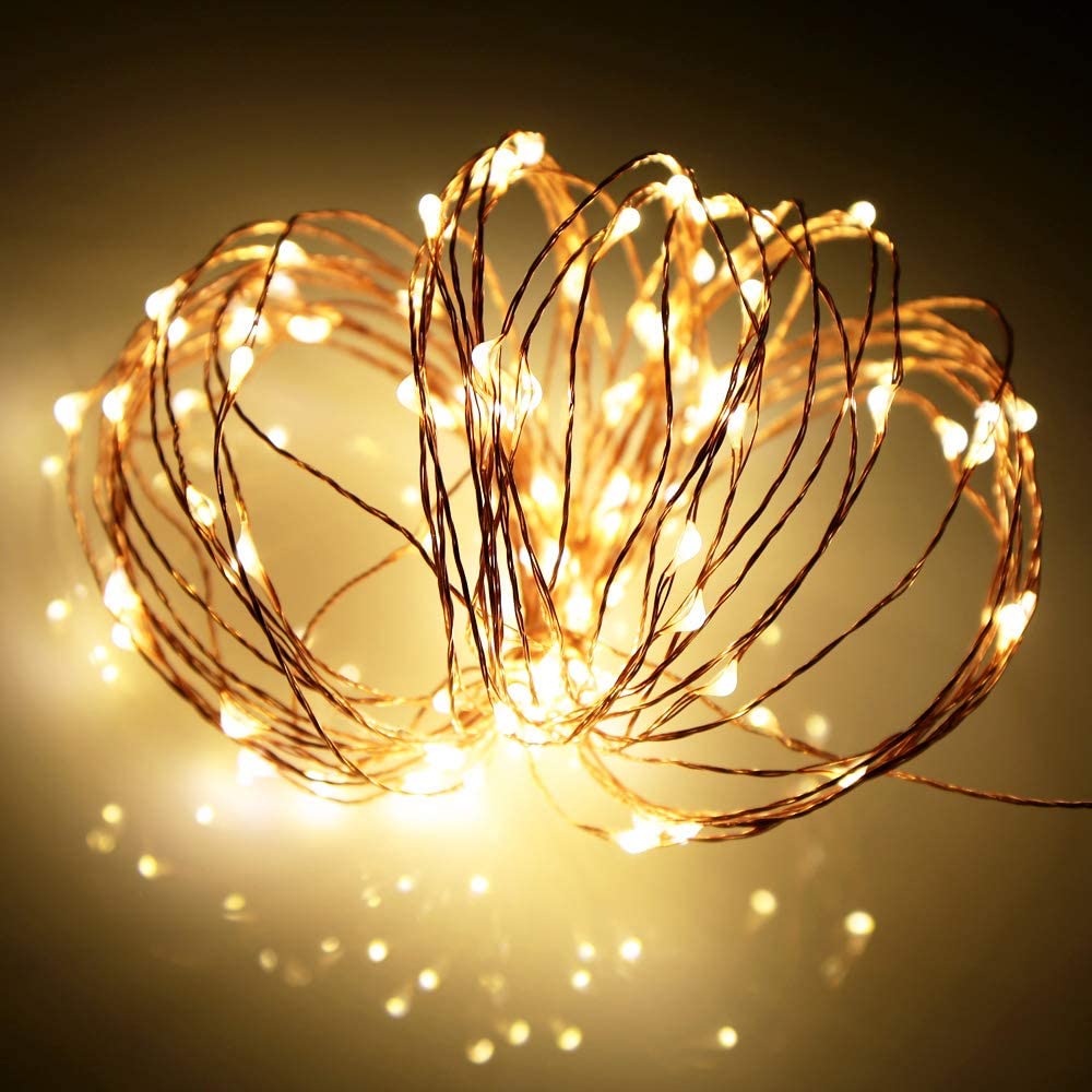 Bobina con Filo di Rame 100 Luci LED IP21 USB Interruttore On Off - immagine 9