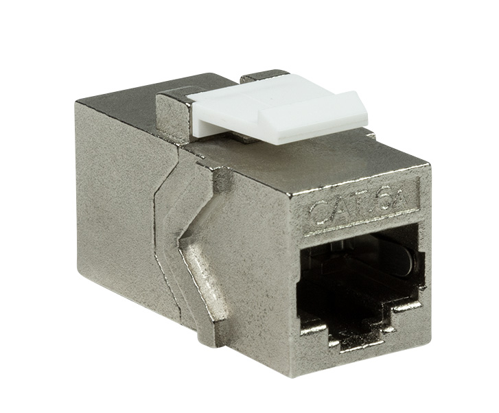 Accoppiatore Cat.6A Keystone 2xRJ45 STP Larghezza solo 14,6 mm Silver LOGILINK - immagine 2