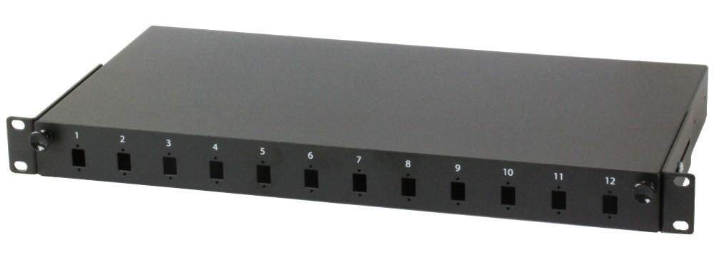 Cassetto Rack 19'' Fibra Ottica 12 porte LC/SC Nero INTELLINET