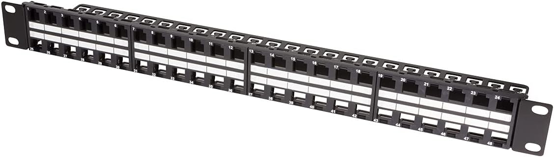 Pannello Patch 48 Posti 1HE Keystone Slim Senza Frutti Nero LOGILINK